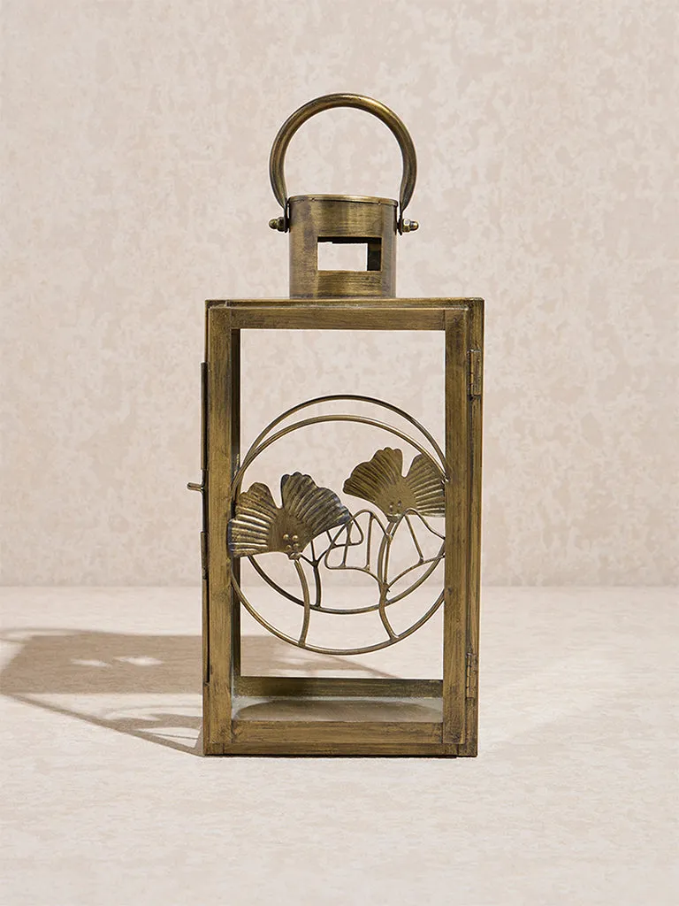 Westside Home Gold Ginkgo Metal Lantern