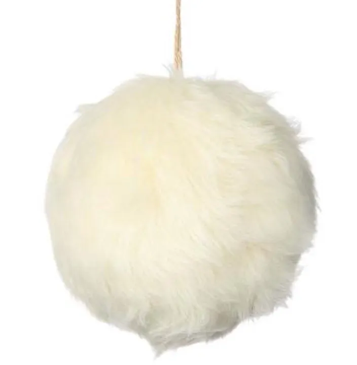 White Fur Ball Ornaments