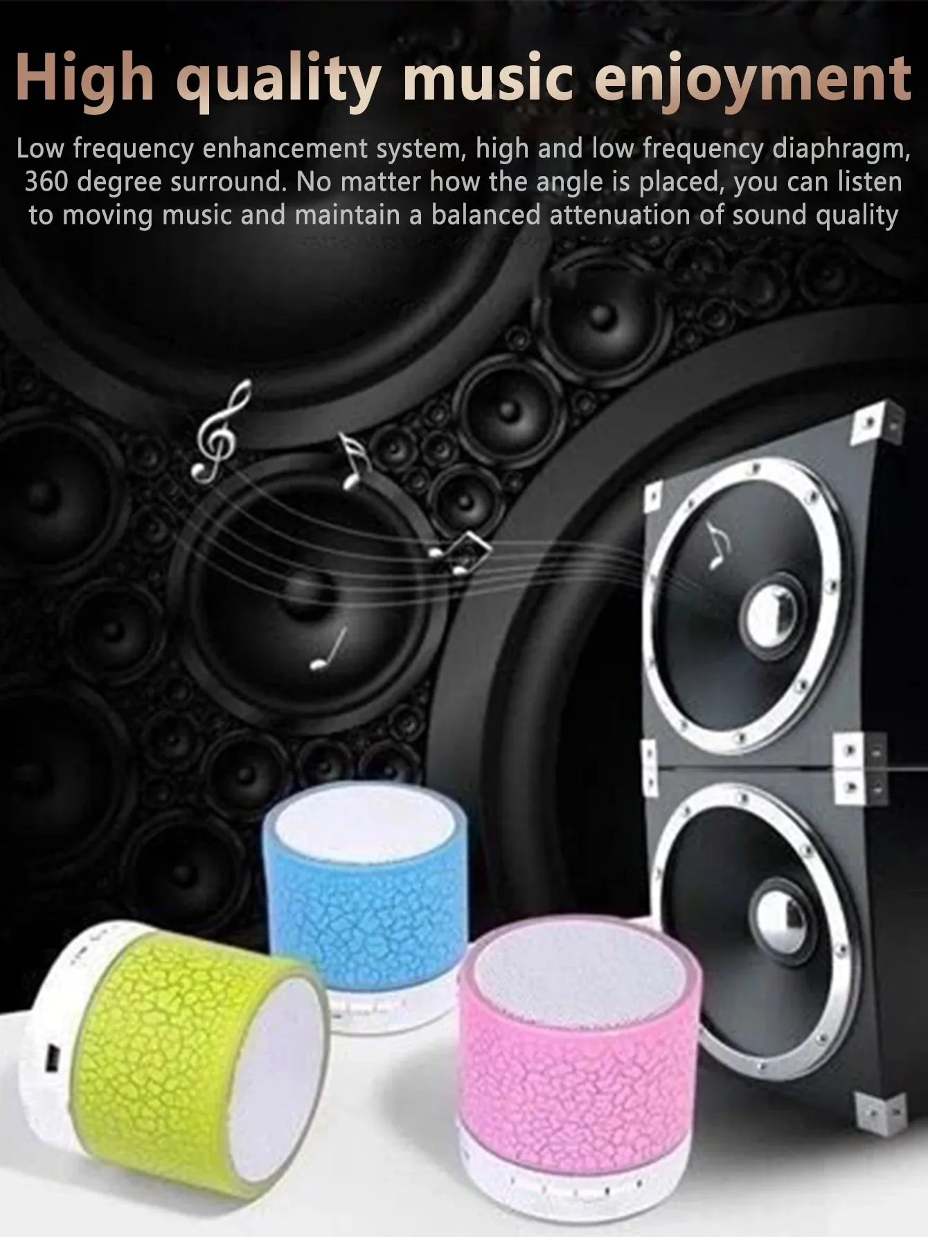 Wireless Mini Speaker with 7-Color LED Light