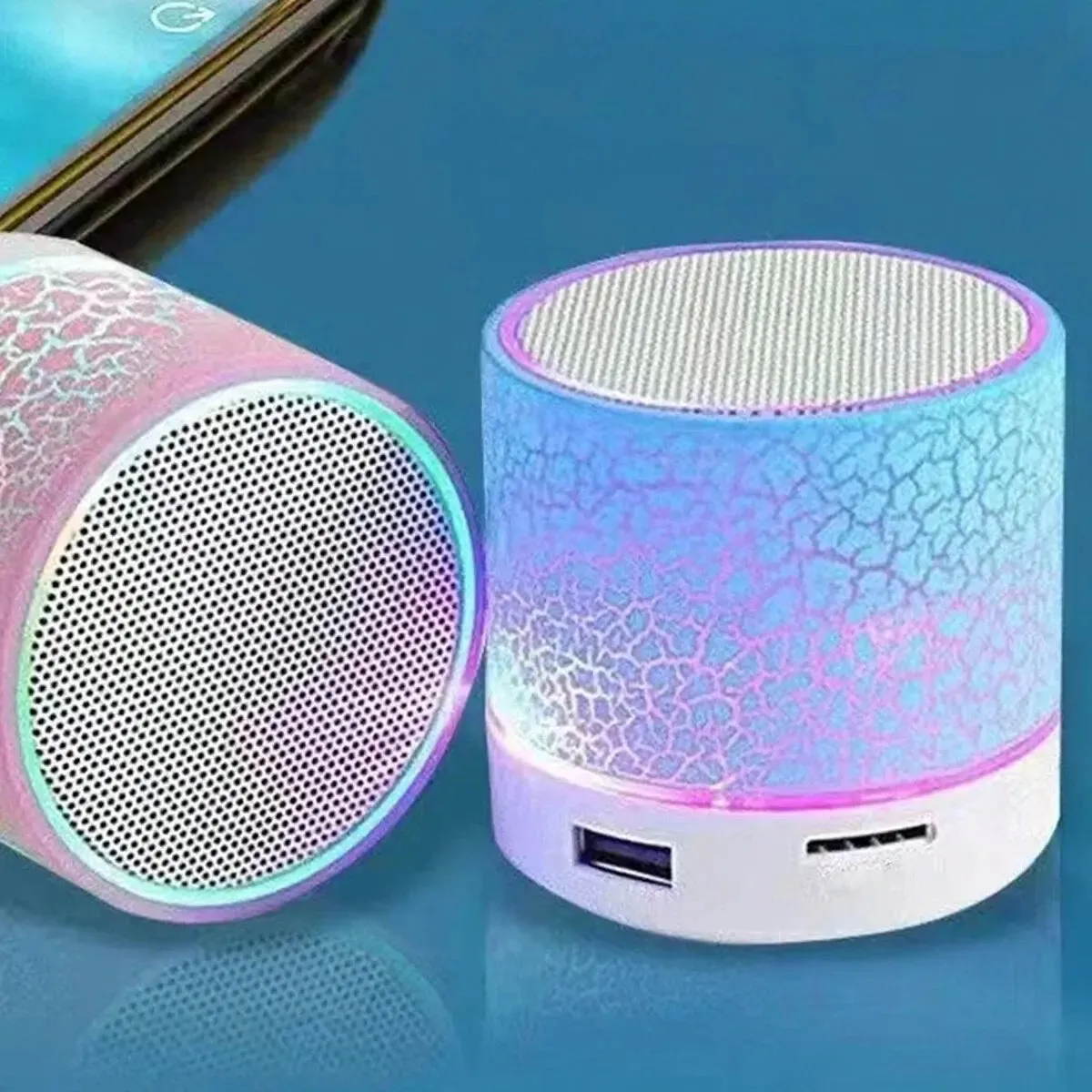 Wireless Mini Speaker with 7-Color LED Light
